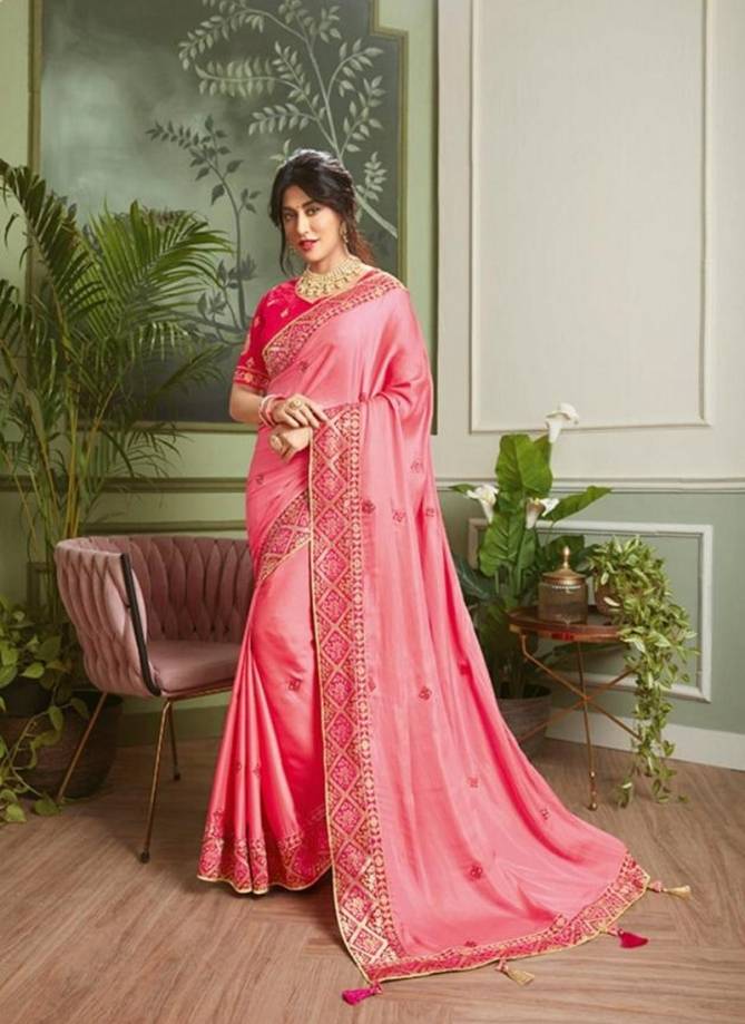 VISHAL GRANDIOSE VOL-4 Latest Fancy Festive Wear Designer Heavy Vichitra silk Embroidered Saree Collection